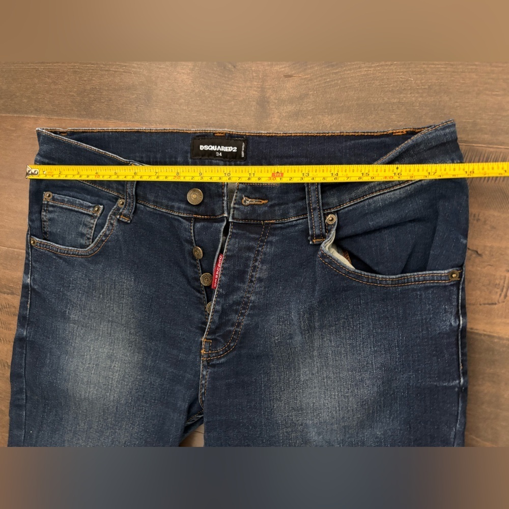 DSQUARED2 Dark Blue Slim Men's Denim Slight Distressing Sz 34 - Picture 10 of 11